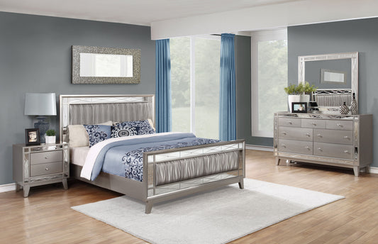 Leighton 4-piece Queen Bedroom Set Metallic Mercury