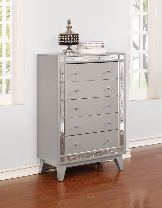 Leighton 5-drawer Bedroom Chest Metallic Mercury