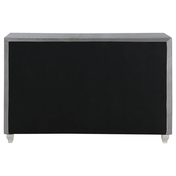 Deanna 7-drawer Upholstered Dresser Grey