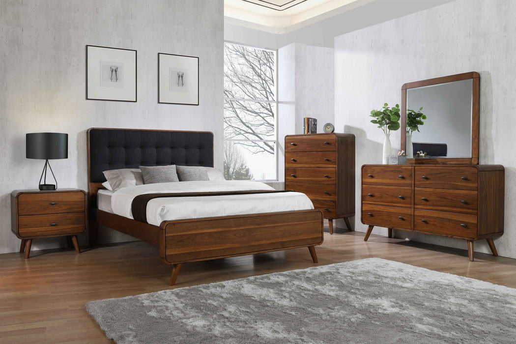 Robyn Wood Eastern King Platform Bed Dark Walnut