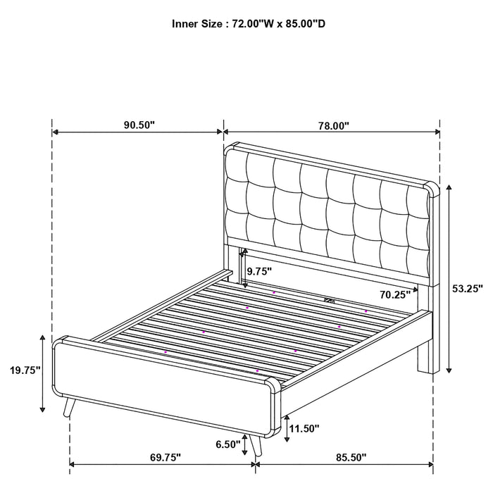 Robyn Wood California King Panel Bed Dark Walnut