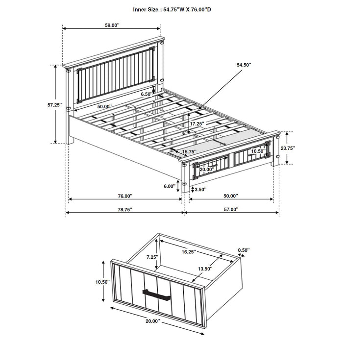 Brenner Wood Full Storage Panel Bed Rustic Honey