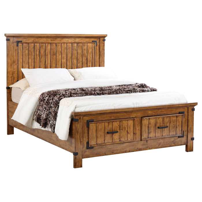 Brenner Wood Full Storage Panel Bed Rustic Honey