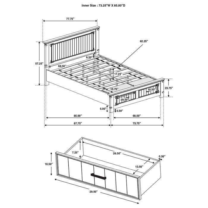 Brenner 4-piece California King Bedroom Set Rustic Honey