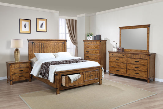 Brenner 5-piece Queen Bedroom Set Rustic Honey