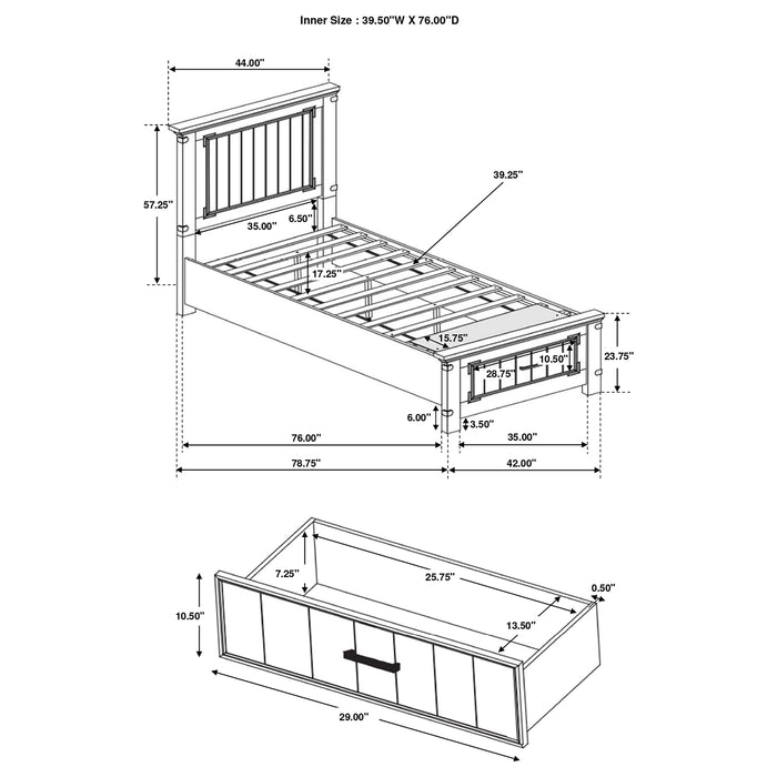 Brenner 4-piece Twin Bedroom Set Rustic Honey