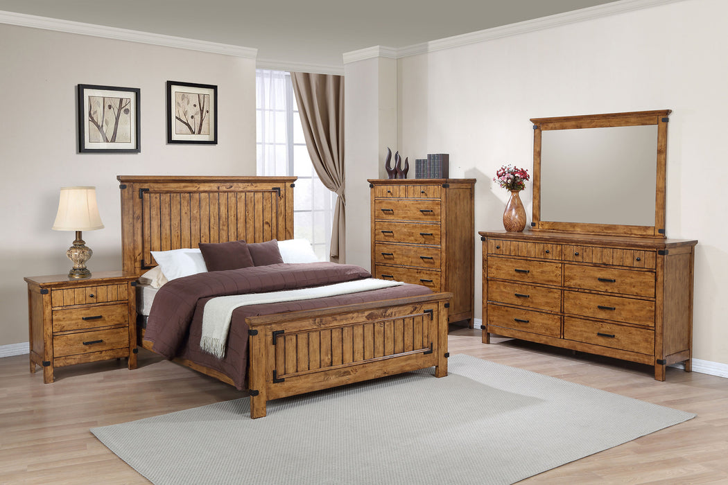 Brenner Wood Full Panel Bed Rustic Honey