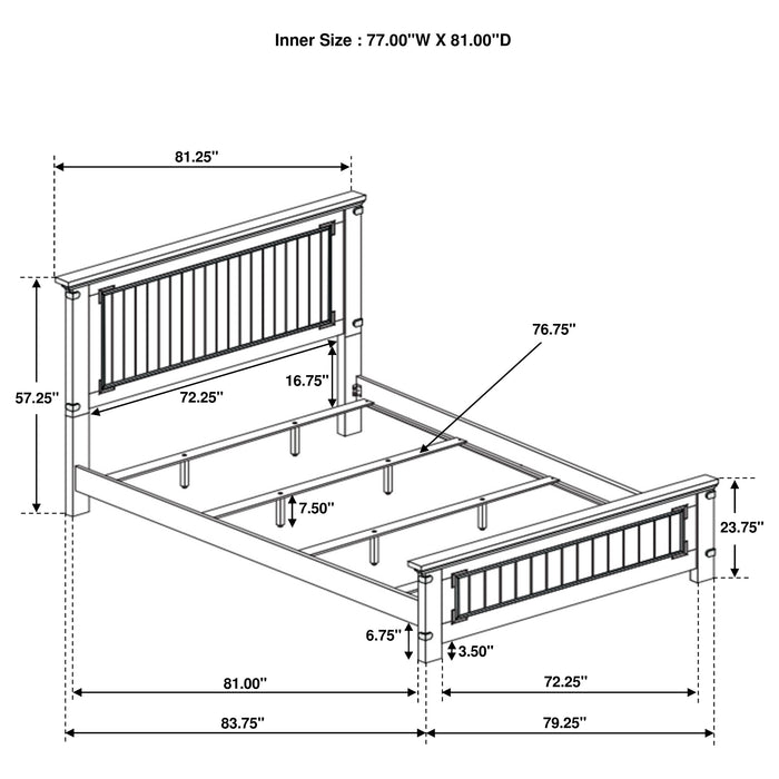 Brenner Wood Eastern King Panel Bed Rustic Honey