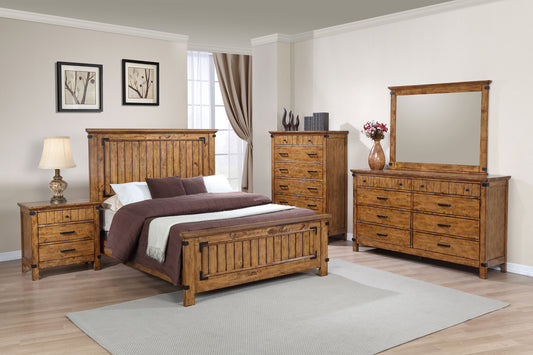 Brenner 4-piece Eastern King Bedroom Set Rustic Honey