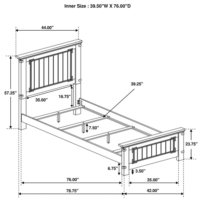 Brenner 4-piece Twin Bedroom Set Rustic Honey