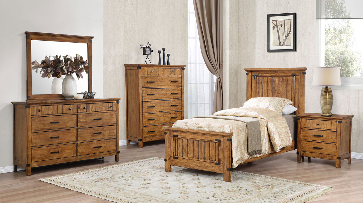 Brenner 5-piece Twin Bedroom Set Rustic Honey