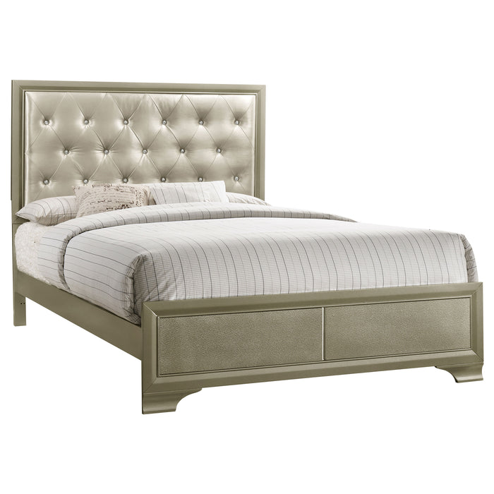 Beaumont Wood Queen Panel Bed Champagne