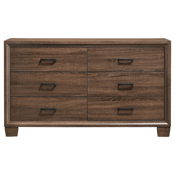 Brandon 6-drawer Dresser Warm Brown