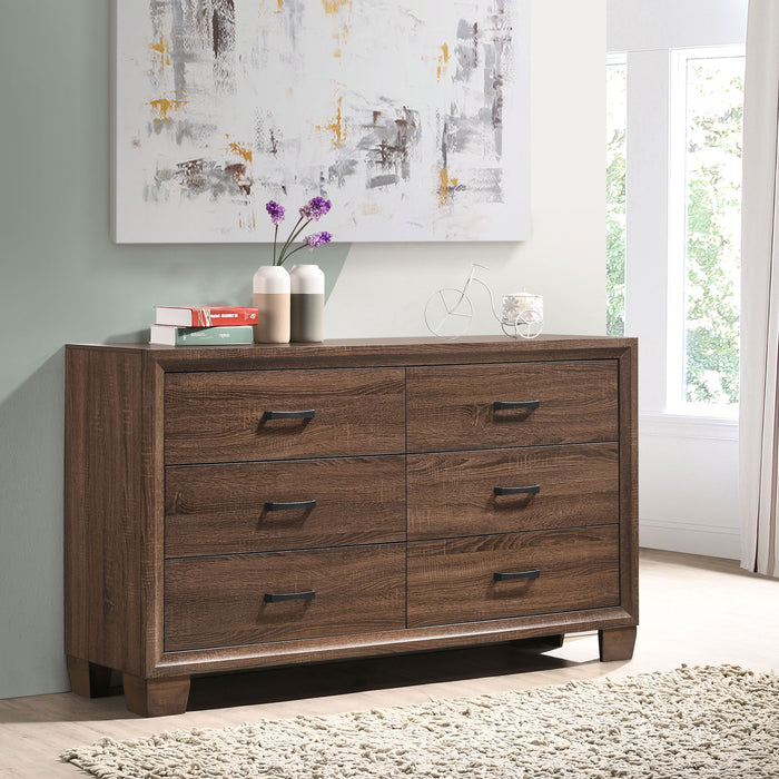 Brandon 6-drawer Dresser Warm Brown