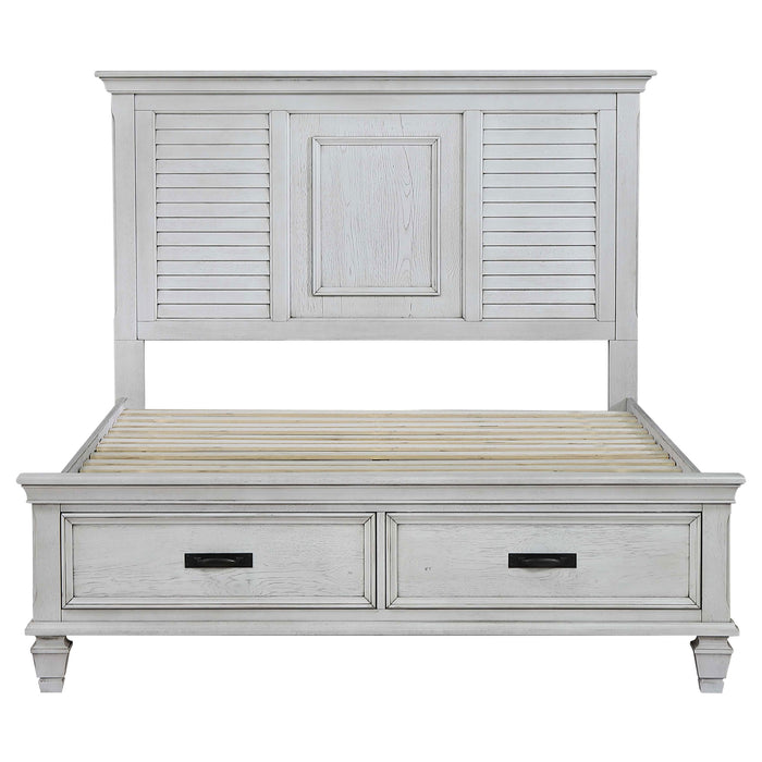 Franco 4-piece Eastern King Bedroom Set Distressed White