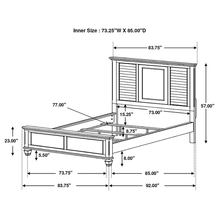 Franco 5-piece California King Bedroom Set Distressed White