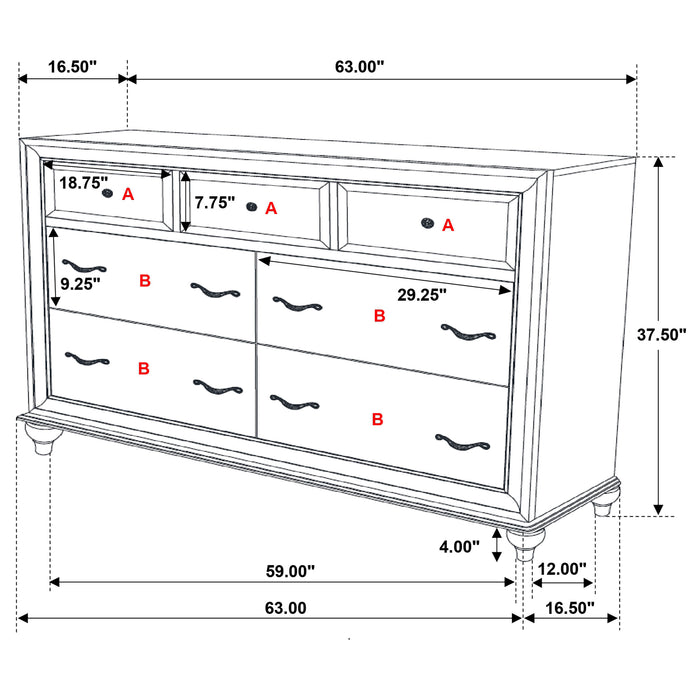 Barzini 5-piece Queen Bedroom Set White