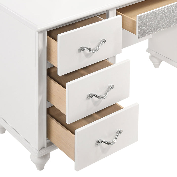 Barzini 7-drawer Vanity Set with Lighting White