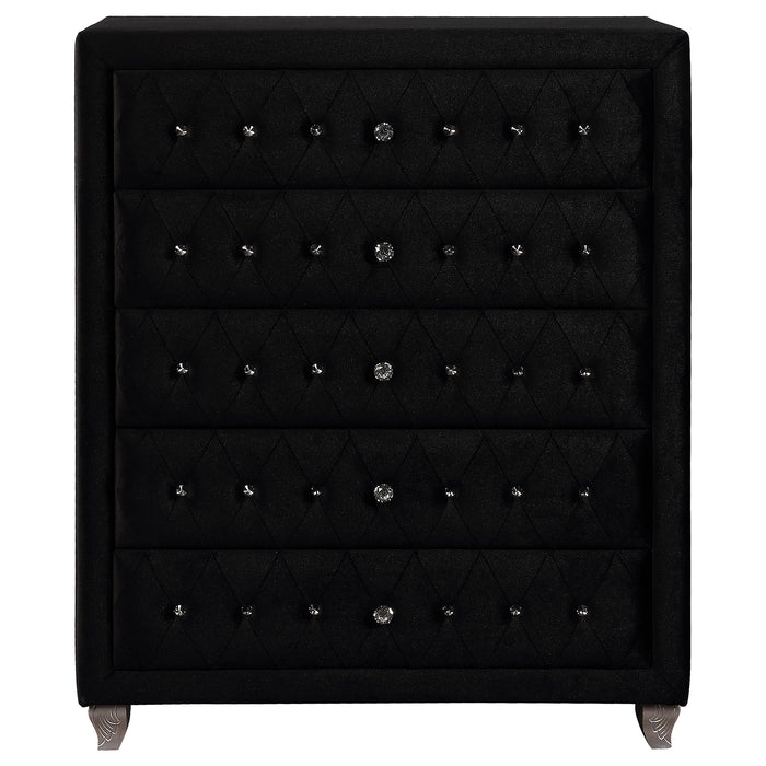 Deanna 5-drawer Bedroom Chest Black