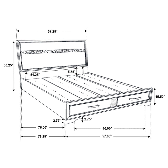 Miranda Wood Full Storage Panel Bed Black