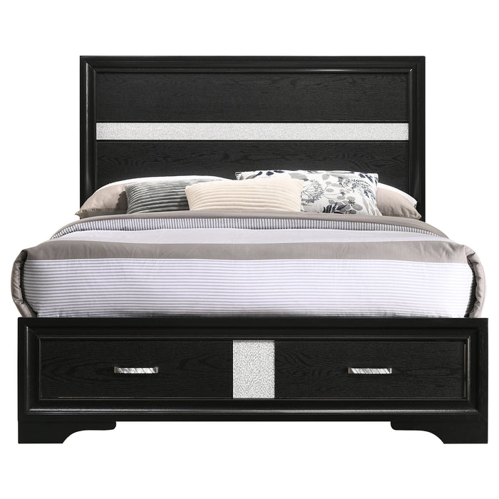 Miranda Wood Full Storage Panel Bed Black