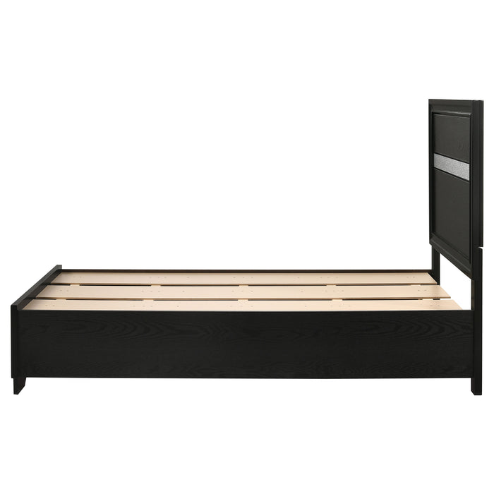 Miranda Wood Twin Storage Panel Bed Black