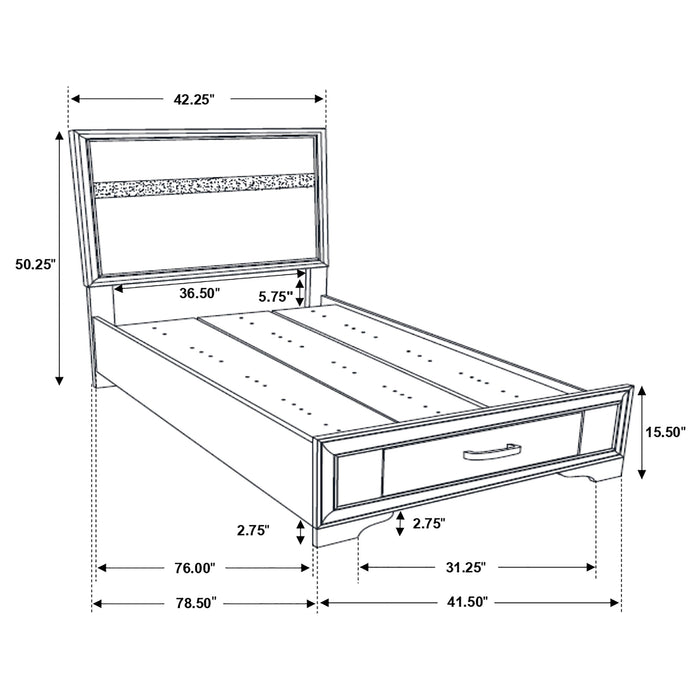 Miranda 5-piece Twin Bedroom Set Black