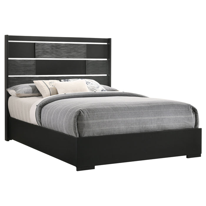 Blacktoft Wood Queen Panel Bed Black