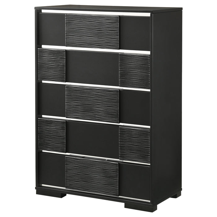 Blacktoft 5-drawer Bedroom Chest Black