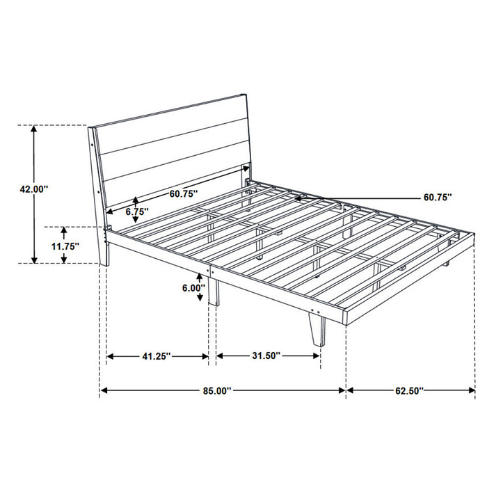 Mays Wood Queen Panel Bed Walnut