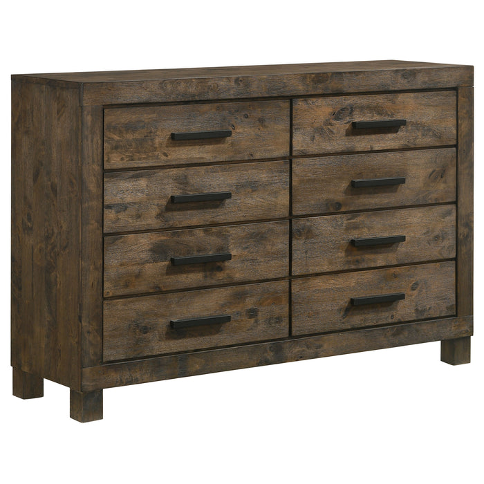 Woodmont 8-drawer Dresser Rustic Golden Brown