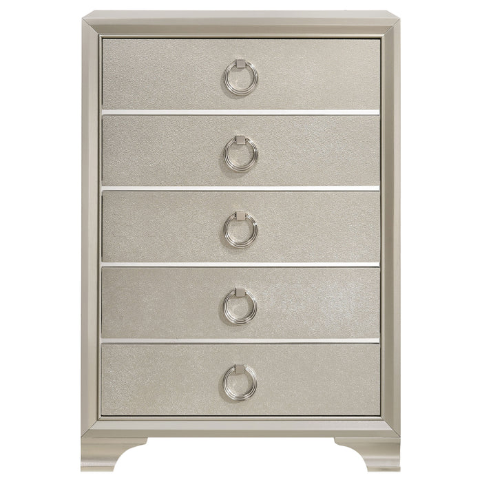 Salford 5-drawer Bedroom Chest Metallic Sterling