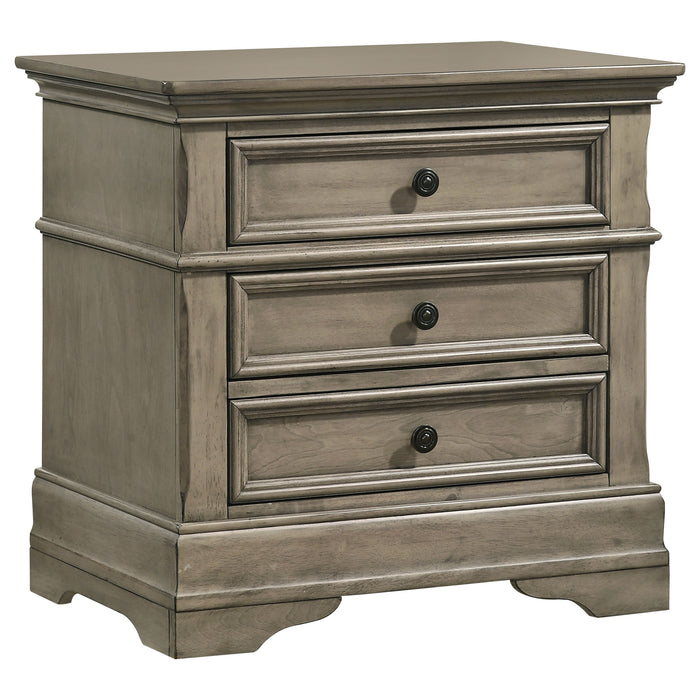 Manchester 3-drawer Nightstand Wheat Brown