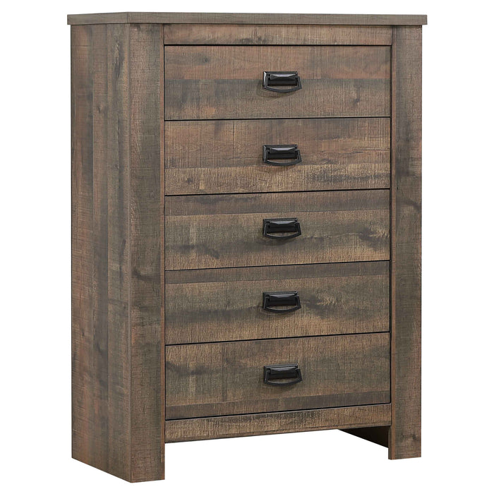 Frederick 5-drawer Bedroom Chest Weathered Oak