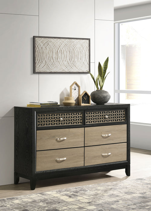 Valencia 6-drawer Dresser Black