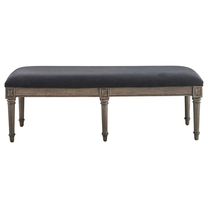 Alderwood Fabric Upholstered Bench French Grey