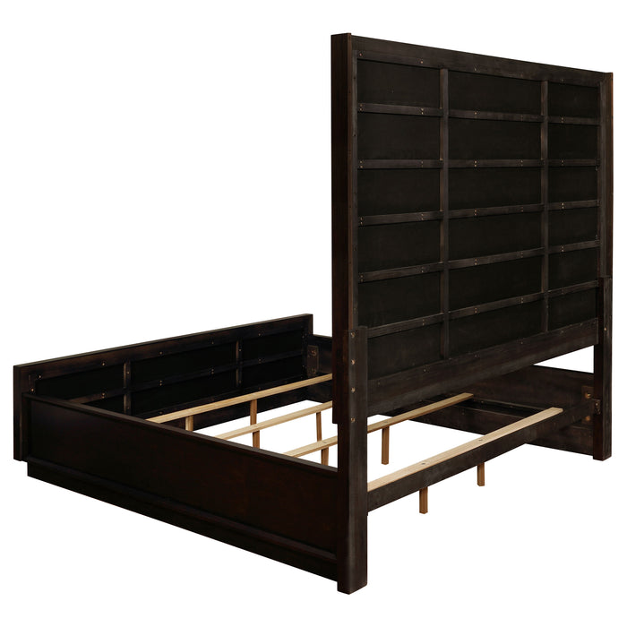 Durango Wood Eastern King Panel Bed Smoked Peppercorn