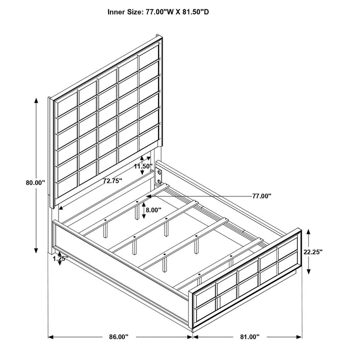 Durango Wood Eastern King Panel Bed Smoked Peppercorn