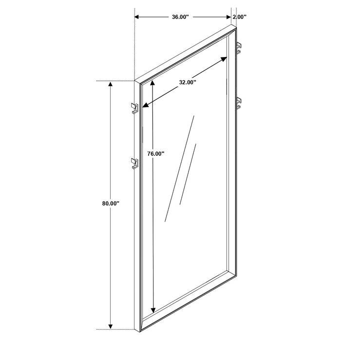 Durango 36 x 80 Inch Standing Floor Mirror Smoked Peppercorn