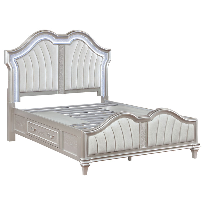 Evangeline 4-piece Eastern King Bedroom Set Silver Oak