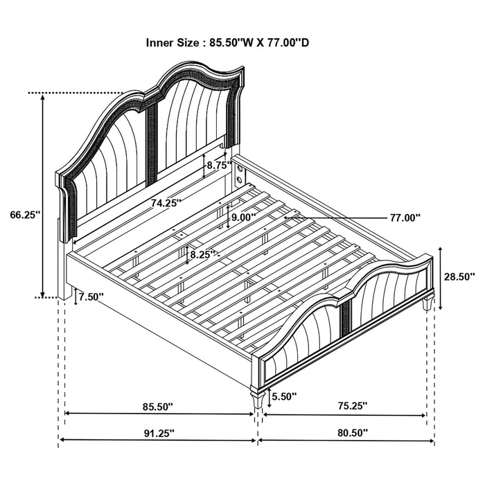 Evangeline 5-piece California King Bedroom Set Silver Oak