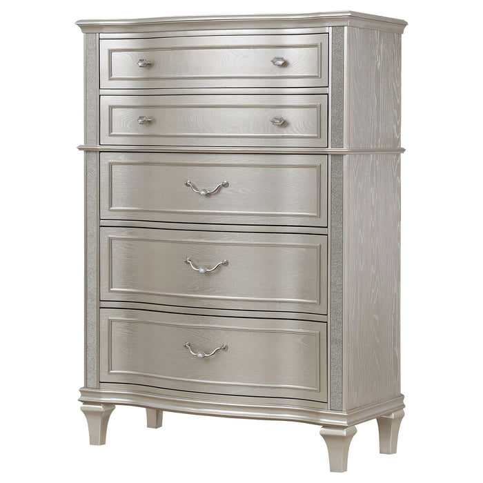 Evangeline 6-drawer Bedroom Chest Silver Oak