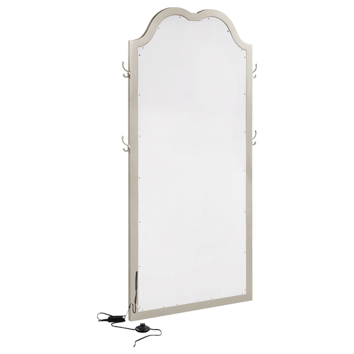 Evangeline Full Length LED Light Floor Mirror Silver Oak