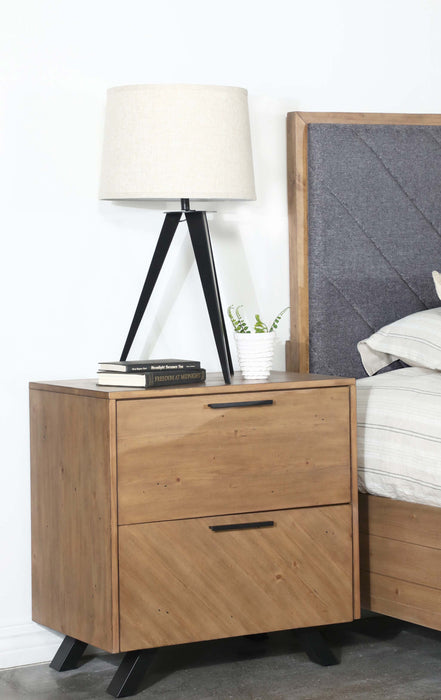 Taylor 2-drawer Nightstand Light Honey Brown