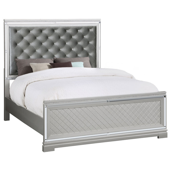 Eleanor Wood Eastern King Panel Bed Metallic Mercury