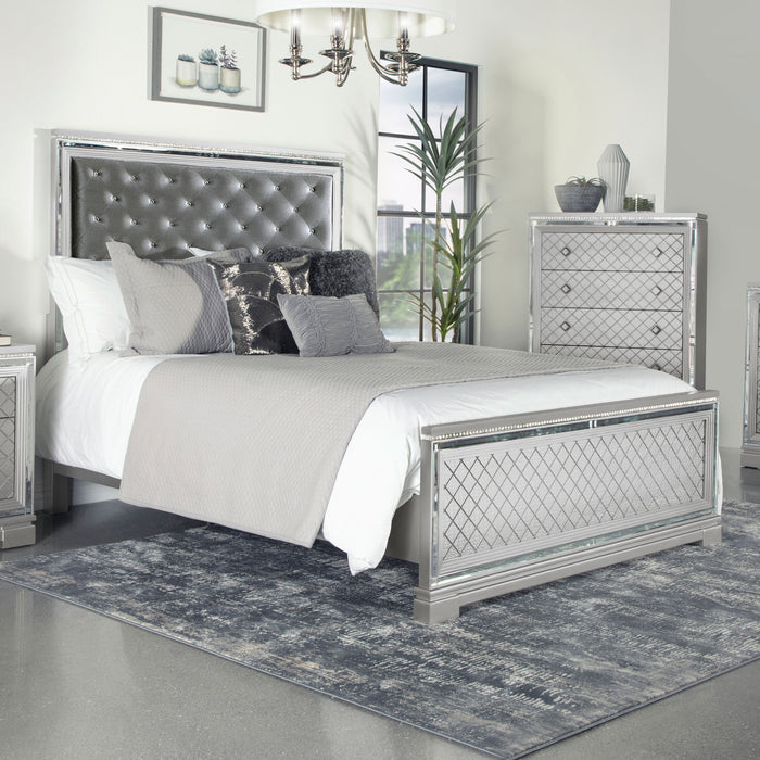 Eleanor Wood Queen Panel Bed Metallic Mercury