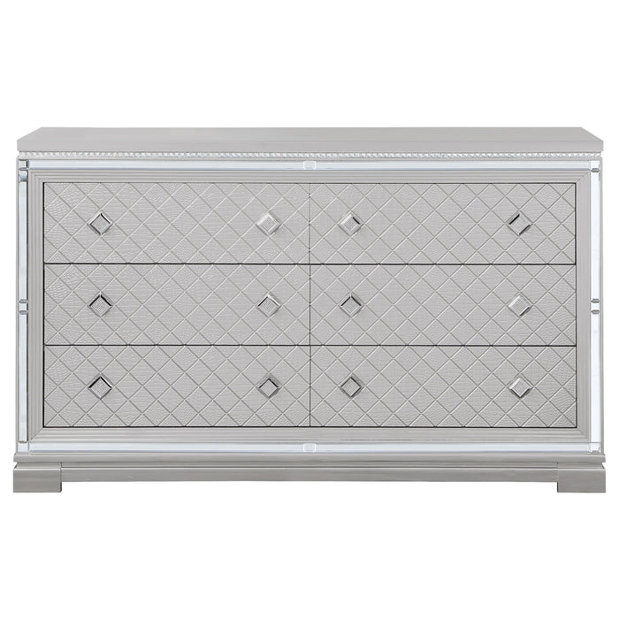 Eleanor 6-drawer Dresser Metallic Mercury