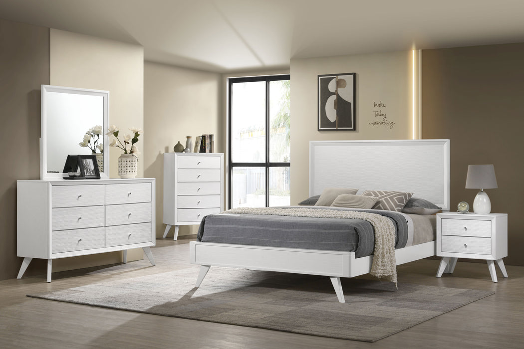 Janelle Wood Eastern King Panel Bed White