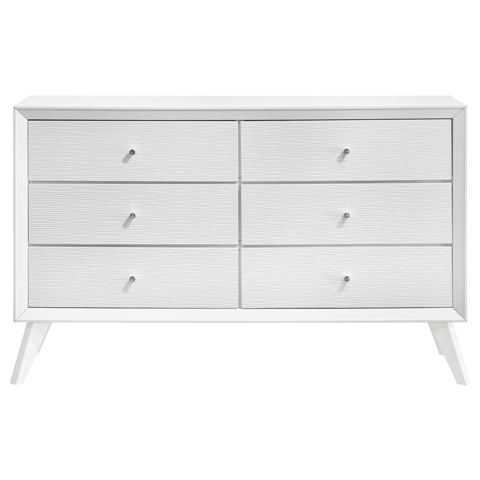 Janelle 6-drawer Dresser White