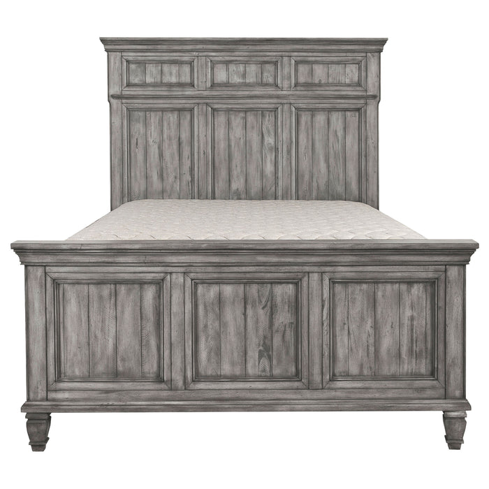 Avenue Wood California King Panel Bed Weathered Grey